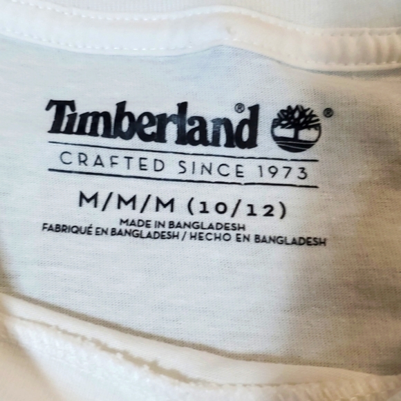 Kids Timberland size 10/12 white logo shirt T-shirt - Picture 4 of 6